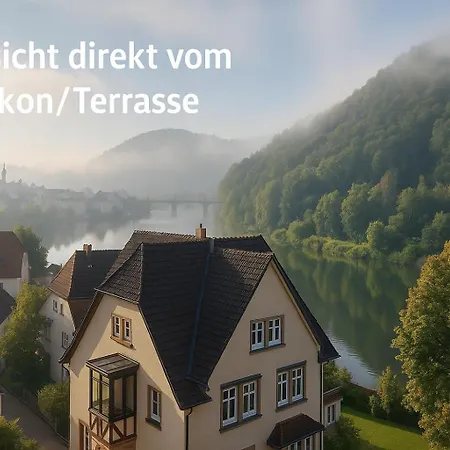 Daire Traumhafte Mit Balkon & Flussblick In Neckarsteinach, 15km Heidelberg Neckarsteinach
