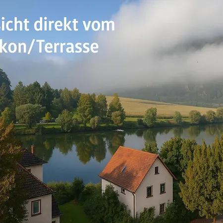Traumhafte Mit Balkon & Flussblick In Neckarsteinach, 15km Heidelberg