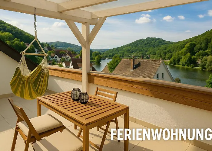 Traumhafte Mit Balkon & Flussblick In Neckarsteinach, 15km Heidelberg شقة