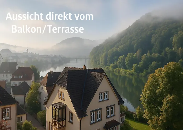 شقة Traumhafte Mit Balkon & Flussblick In Neckarsteinach, 15km Heidelberg نيكارشتايناخ